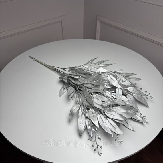 Рускус букет штучний, В-55 см 5шт/уп. Колір: срібний YZ-71 | Зображення 1