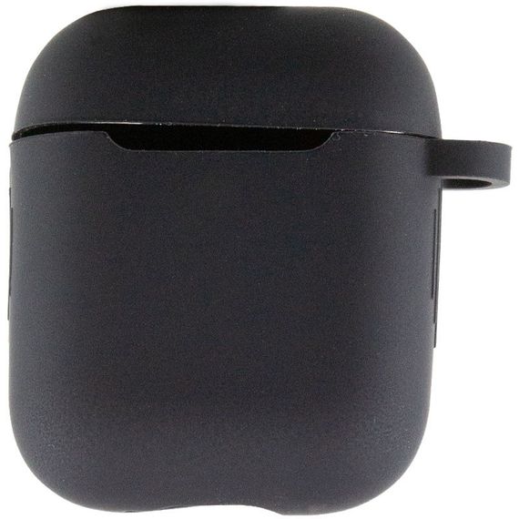 Силіконовий футляр New з карабіном для навушників Airpods 1/2 Чорний / Black | Зображення 1