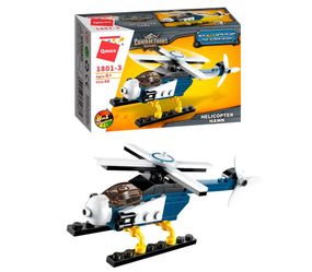 Конструктор Qman 1801-1-8 поліція, транспорт, 45-49 деталей  Вертоліт