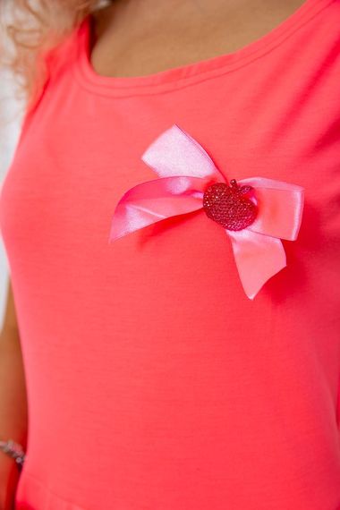 Літня міні-сукня, з баскою рожевого кольору, 167R212 | Зображення 3