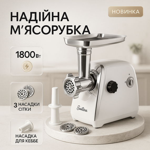 Томатная мясорубка Suntera, Электромясорубка бытовая с насадкой для колбасы, Мясорубка для сосисок XO-37