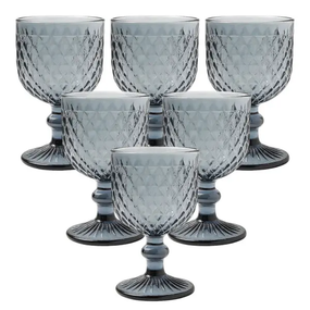 Набір келихів для вина 6 (шт) по 220 (мл) Сірий HP-19-116