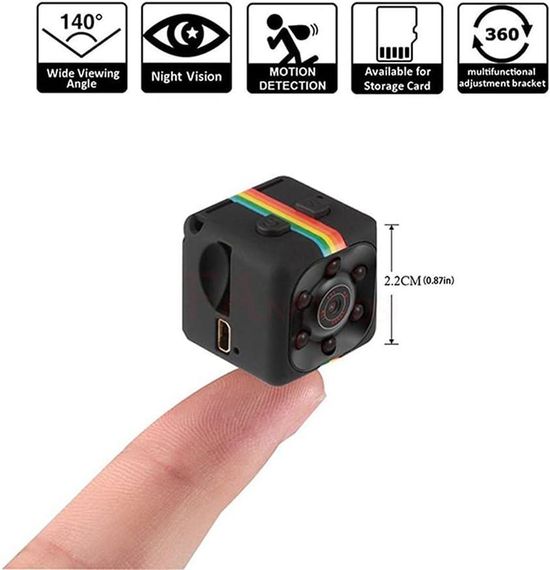 Мини-камера, спортивная HD DV SQ11 Mini Dv камера, 1080P микро-няня с функцией обнаружения движения, инфракрас | Зображення 4