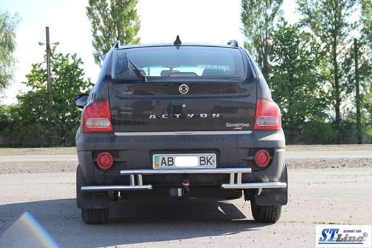 Задняя защита AK005-2 (нерж) для SsangYong Action 2006-2024 гг | Зображення 1