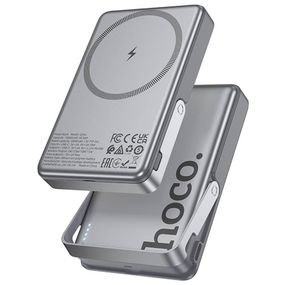 Портативний ЗП Power Bank Hoco Q36A Sunlight magnetic suction+holder PD20W з БЗП 10000 mAh Metal grey