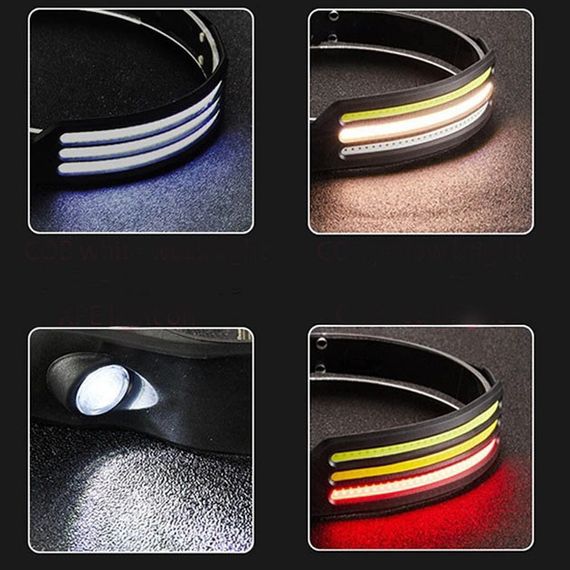 Фонарь налобный лента BL-W689-LM+3COB, широкий угол обзора, сверхлегкий Аккумуляторный фонарик ZF-642 на | Зображення 4