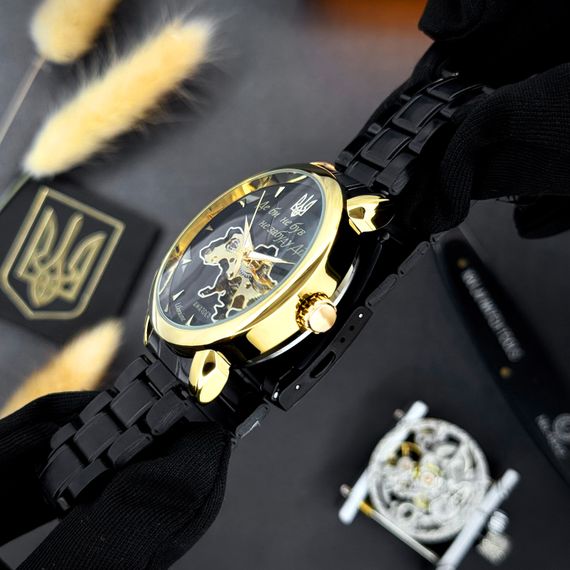 Годинник наручний Awarder 022-3D Black-Gold Automatics Steel Не Забуду Дім | Зображення 2