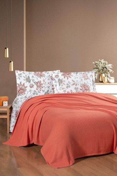 Комплект постільної білизни з пледом Kristal Ranforse 200×230 см Vita Kiremit