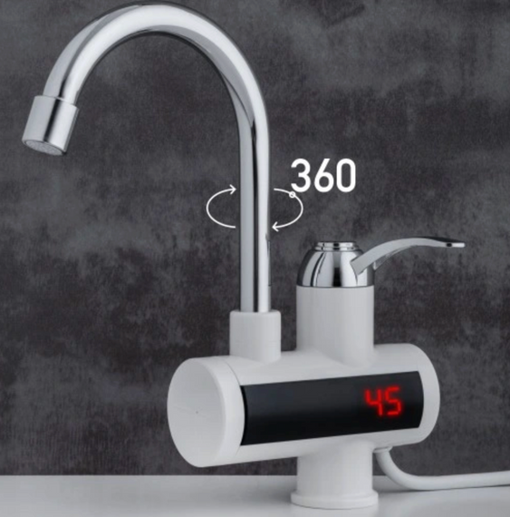 Водонагрівач WATER HEATER RX-002 • Проточний електричний водонагрівач з ЖК-дисплеєм для кухні ванної та гаража | Зображення 2
