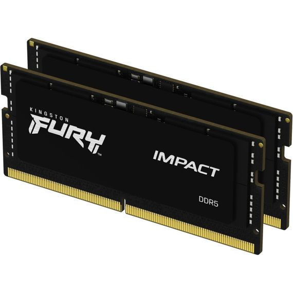 Модуль пам'яті для ноутбука SoDIMM DDR5 32GB (2x16GB) 5600 MHz Impact Black Kingston Fury (ex.HyperX) (KF556S40IBK2-32) | Зображення 1