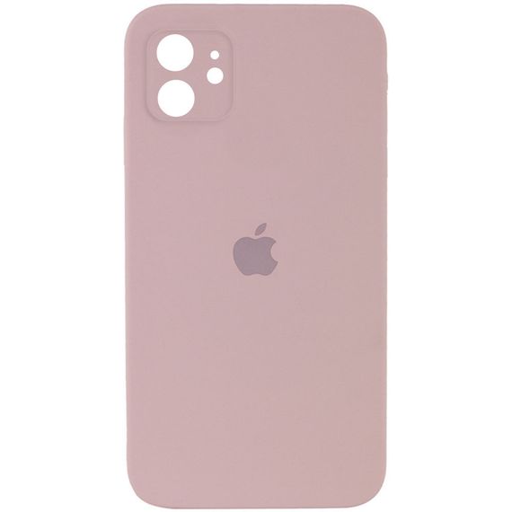 Чехол Silicone Case Square Full Camera Protective (AA) для Apple iPhone 11 (6.1") Рожевий/Pink Sand
