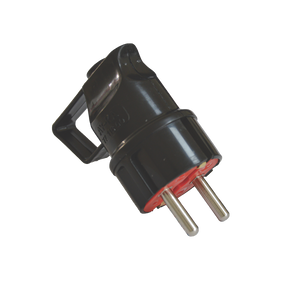 Вилка з заземленням, 16А, з ручкою, чорна, AY-KA, (арт. 62-13-33)