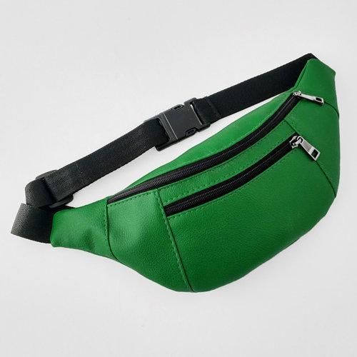 Сумка на пояс BUMBAG из экокожи зеленая (EBB2_IZ)