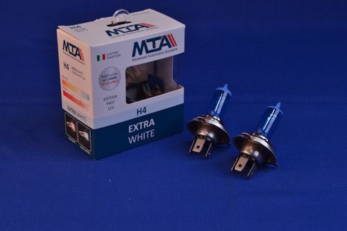 Лампа автомобільна H4 12 V 60/55 W P43T EXTRA WHITE (2шт) (ближня/дальня, протитуманна) MTA 84163 EWB21