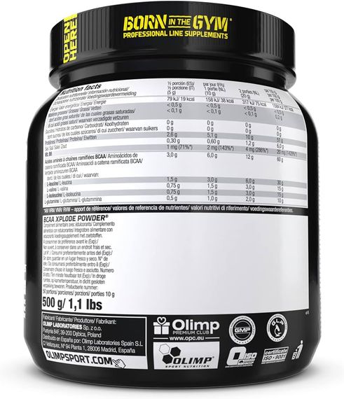 Амінокислоти Olimp BCAA Xplode Powder 500 г, лимон | Зображення 1