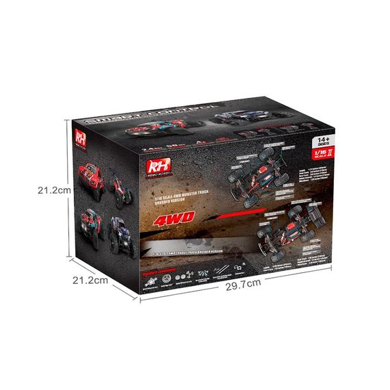 Машинка на радіокеруванні Remo Hobby 1651 Dingo 1/16 Buggy 4WD Green | Зображення 4