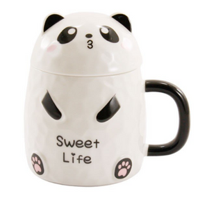3203  Кухоль  порцеляновий з кришкою 380 мл  PANDA LIFE, 6911100000