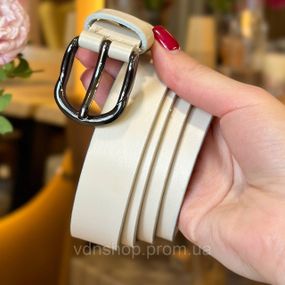 Шкіряний жіночий ремінь в білому кольорі 6231