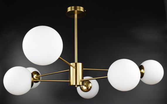 Люстра стельова на 6 лампочок 27066 Латунь 40-70х88х88 см. | Зображення 3