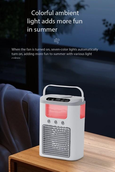 Вентилятор охладитель 3в1 Air Cooler Fan 1346 с USB-питанием, увлажнением и LED-подсветкой | Зображення 3