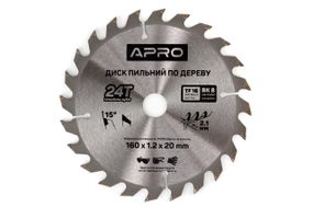 Диск пильный по дереву Apro - 160 x 20мм x 24T (830111)