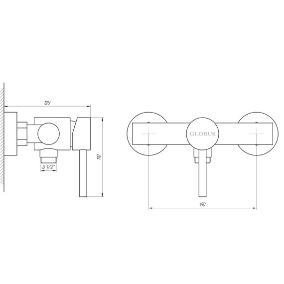 Змішувач для душа Globus Lux ALPEN SBT1-105 | Зображення 1