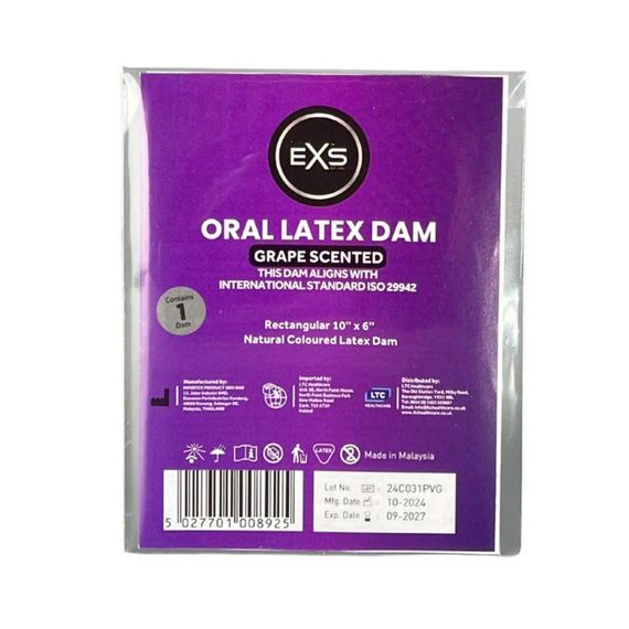 Латексна серветка для орального сексу - EXS Oral Latex Dam Grape Scented sexstyle
