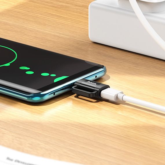 Переходник Hoco UA31E OTG Type-C male to Lightning female Black | Зображення 4