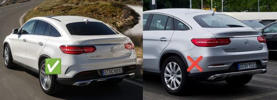 Задній дифузор з насадками Silver (дизайн GLE63) для Mercedes GLE coupe C292 2015-2019 рр | Зображення 3