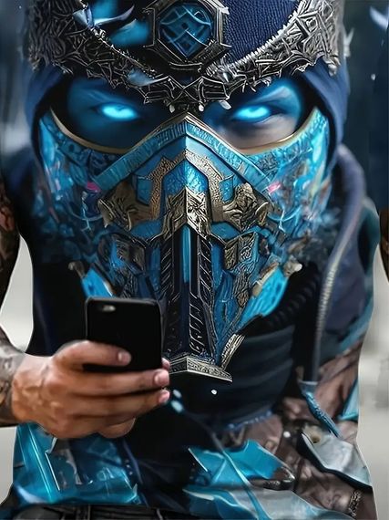 Футболка чоловіча 3D принт Sub-Zero воїн термо дихаюча літня XL 54 | Зображення 1