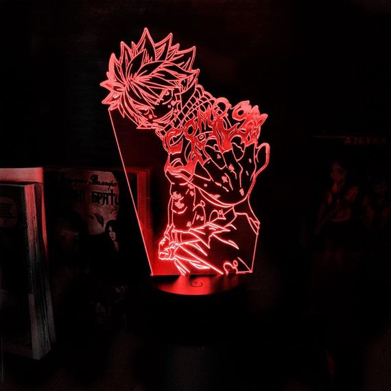 Акриловый светильник-ночник Нацу Драгнил красный tty-n002069