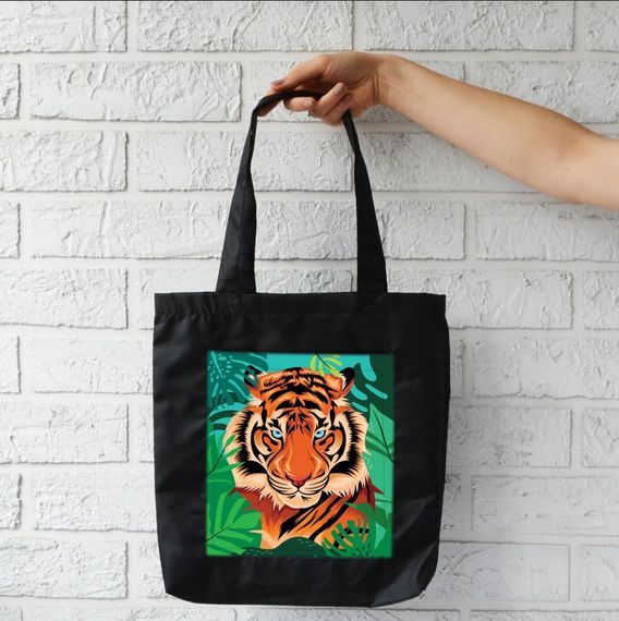 Сумка шопер  з кишенею 4Profi "Jungle" оксфорд  чорна