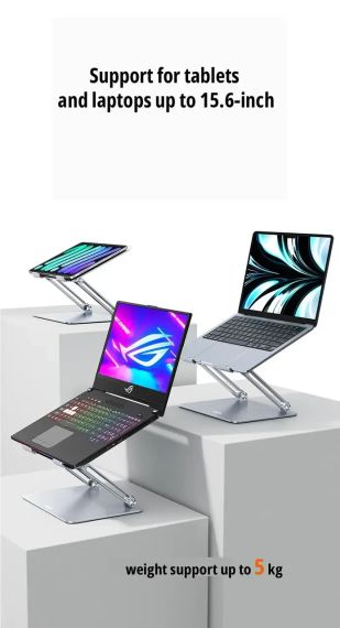 Підставка для ноутбука або планшета UGREEN Настільналева регульована Grey | Зображення 5