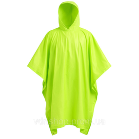 Дощовик-пончо багаторазовий туристичний для полювання, риболовлі на липучці з капюшоном LU-029M Салатовий