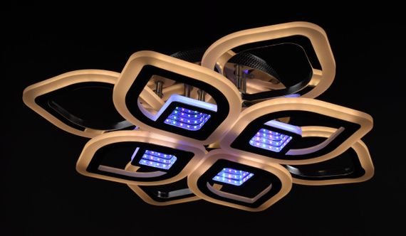 Люстра світлодіодна стельова LED світильник для квартири на стелю лед з пультом 26065 Хром 10х44х44 см. | Зображення 7