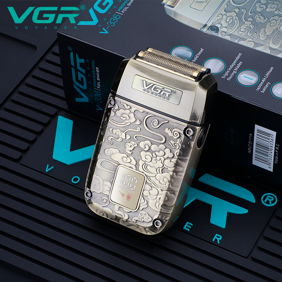 Электробритва VGR V-336 шейвер, тройное лезвие, LED дисплей, металлическая | Зображення 5