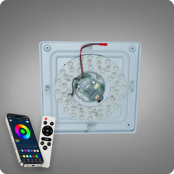 Люстра світлодіодна 517 Dlight RGB з пультом і  колонкою 45Вт Білий (02168) | Зображення 6