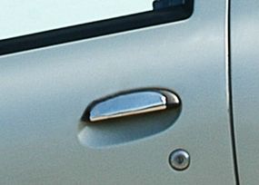 Накладки на ручки (нерж.) 2 шт, Carmos - Турецкая сталь для Renault Clio II 1998-2005 гг