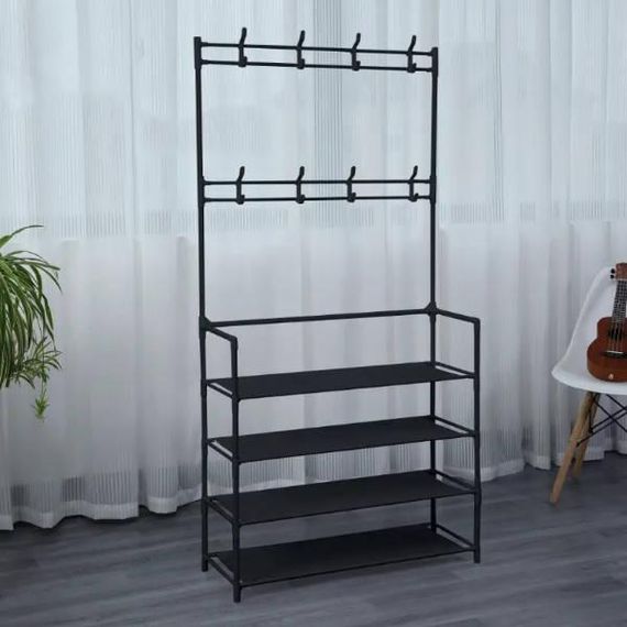 Вешалка для одежды Multi functional shoe and hat rack 65*26*153 Черная