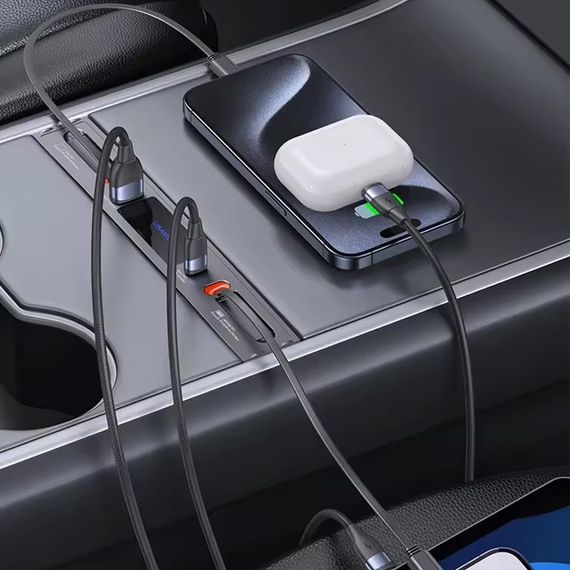 Перехідник HUB Usams US-SJ649 60W Car Central Control Charging HUB For Tesla (3/Y) Tarnish | Зображення 6