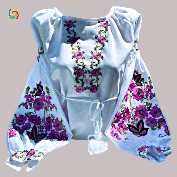 Рубашка Украинская вышиванка  33117 цвет белый размер S/M