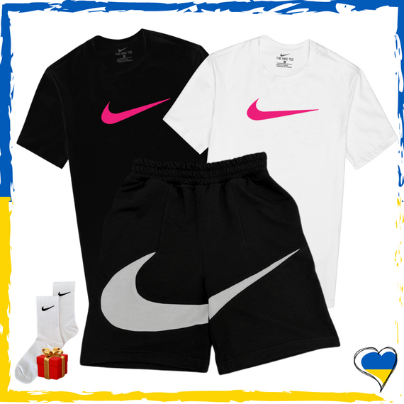 Комплект шорти Nike Big Swoosh та футболки 2шт Nike. Комплект Найк Біг Свуш XS/S