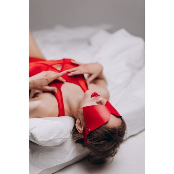 Маска на глаза MD3 RED полиуретан Sex Aura | Зображення 4