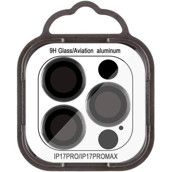 Захисне скло Metal Classic на камеру (у упак.) для Apple iPhone 17 Pro (6.3") / 17 Pro Max (6.9") Чорний / Black | Зображення 1