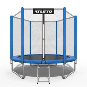 Батут дитячий Atleto 312 см із захисною сіткою і драбиною для дому та дачі синій 42400471