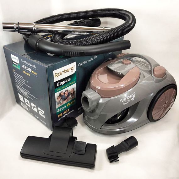 Пылесос контейнерный без мешка Rainberg RB-653 2500Вт, циклонный контейнерный пылесос, небольшой пылесос