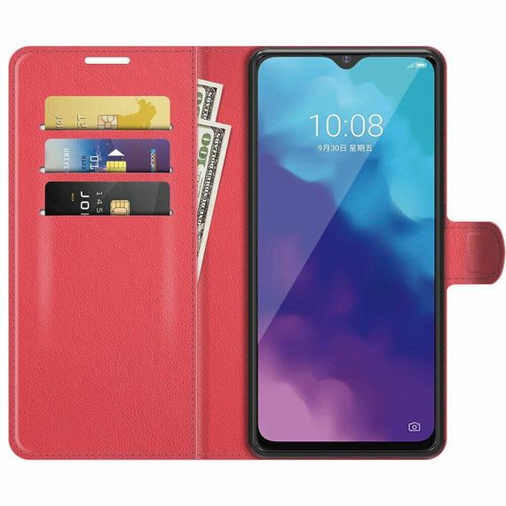 Чохол книжка з кишенями для карт на ZTE Blade V30 Vita колір Червоний | Зображення 1