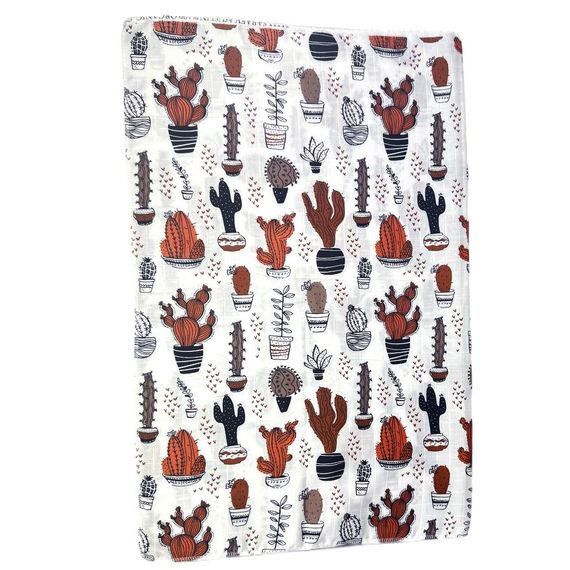 Пелюшка SoundSleep Cactus муслін 80х100 см біла (2800004517522) | Зображення 2
