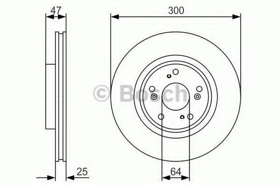 Гальмівний диск BOSCH 0986479R24 на HONDA CR-V Mk II (RD_)
