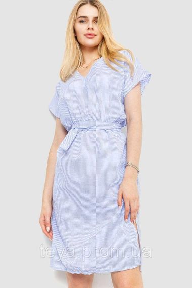 Комфортна жіноча сукня у смужку сезон літо-демісезон колір блакитний розмір S-M FG_00856